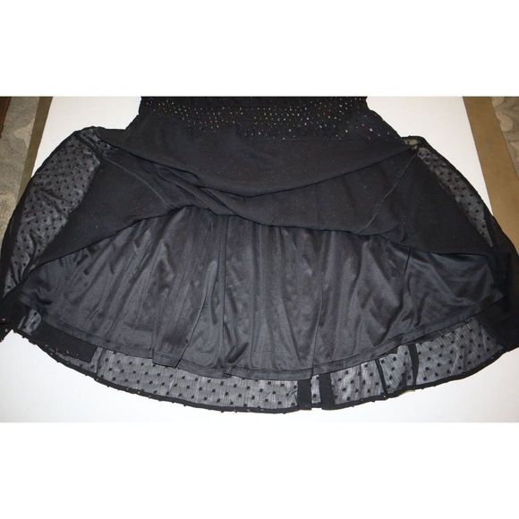 Torrid Women's Plus Sz 3 (3X) Deep Black Mini Clip Dot Blouson Sleeve Dress $86 - Picture 15 of 16